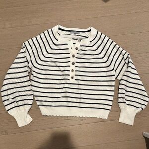 Striped Button-Up Women's Sweater